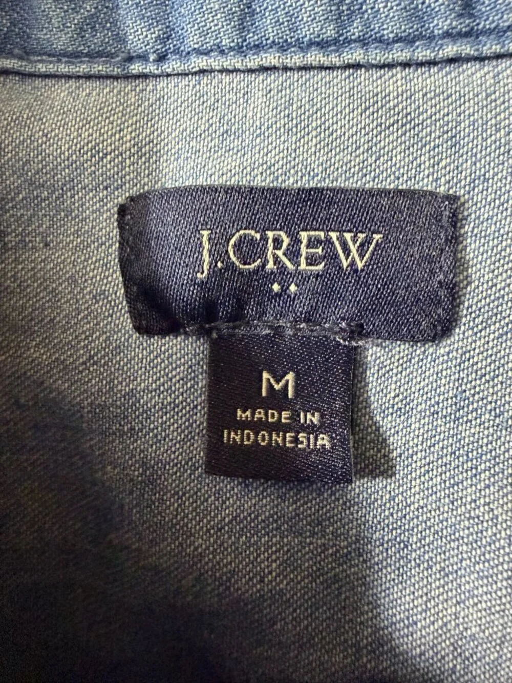 J.Crew Chambray Puff Sleeve Button-Up Shirt Blue Size M